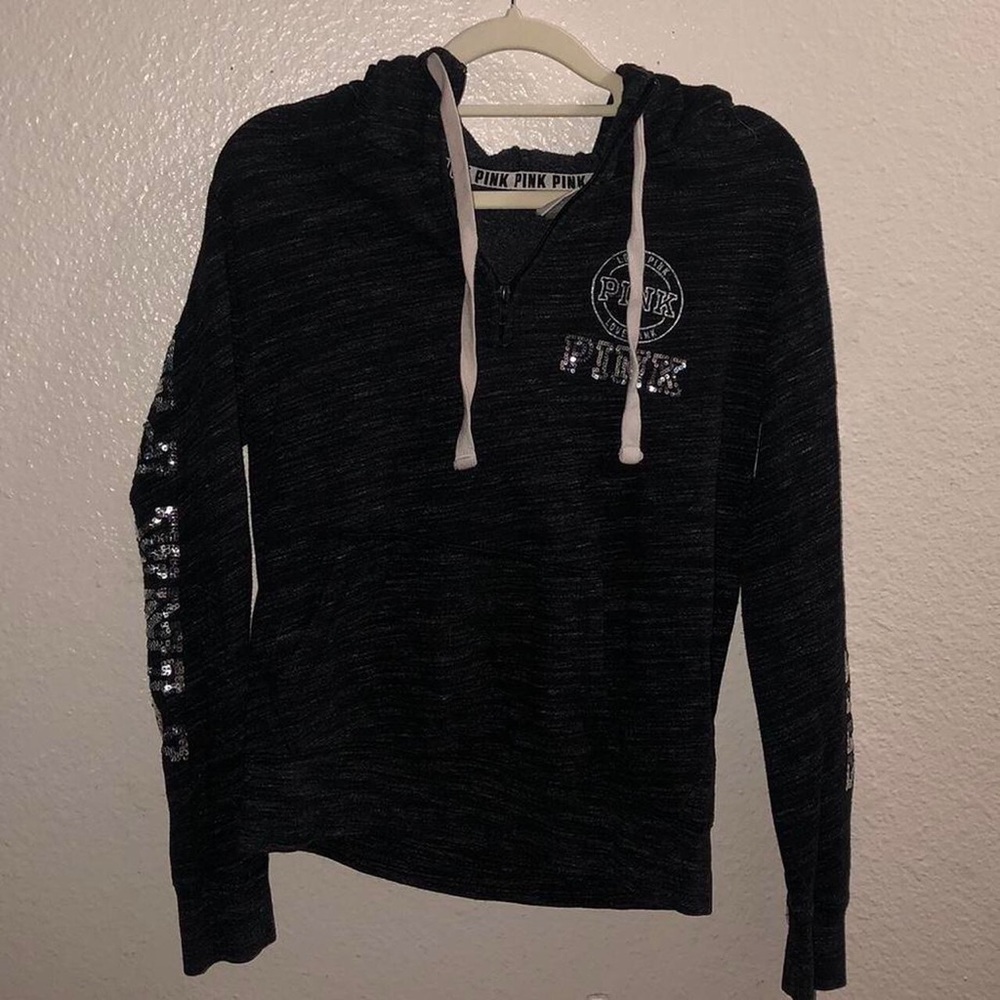 PINK half zip up hoodie